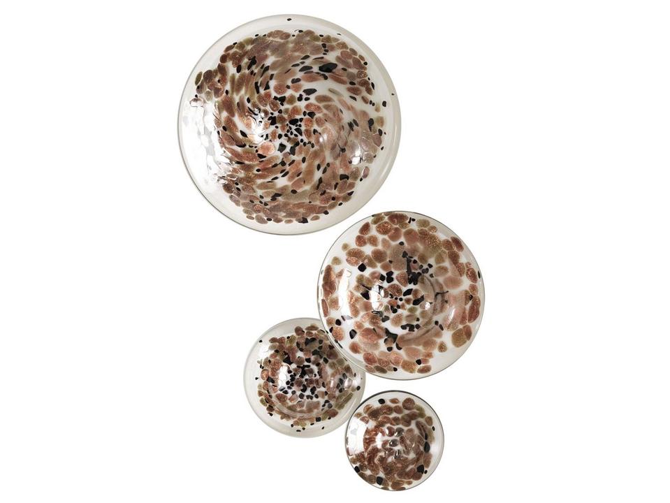 Metallic Mushrooms Four-Piece Hand Blown Glass Wall Art Set