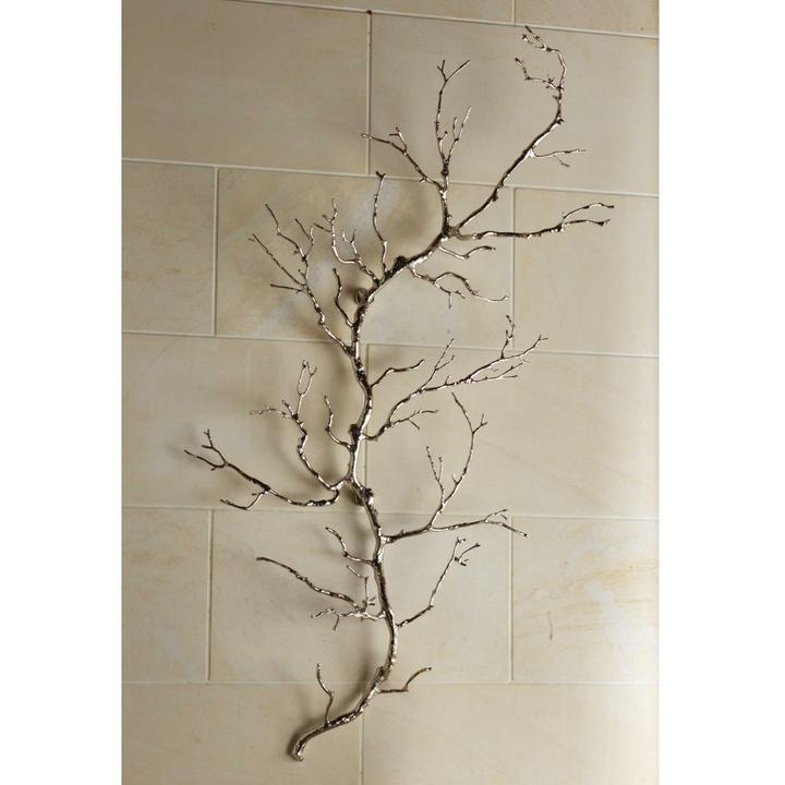 Twig Wall Art Nickel Finish Decorative Wall Hanging