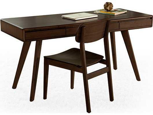 Currant Writing Desk Black Walnut Solid Bamboo Mid-Century Modern