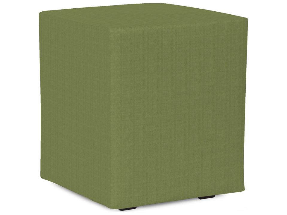 Seascape Square Resin Ottoman with Sunbrella Cushion in Moss