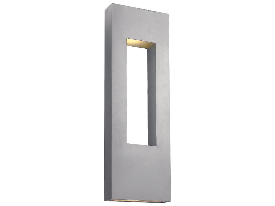 Atlantis LED Outdoor Wall Sconce in Titanium with Etched Glass