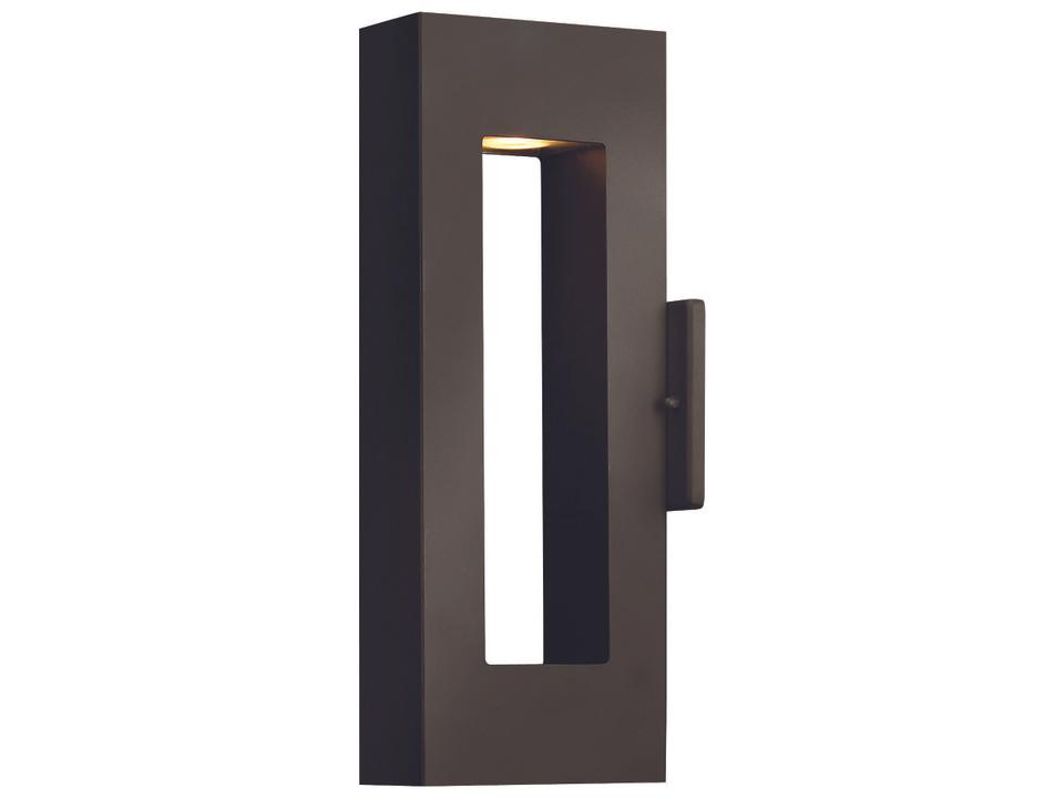 Atlantis LED Outdoor Wall Sconce in Bronze with Etched Glass