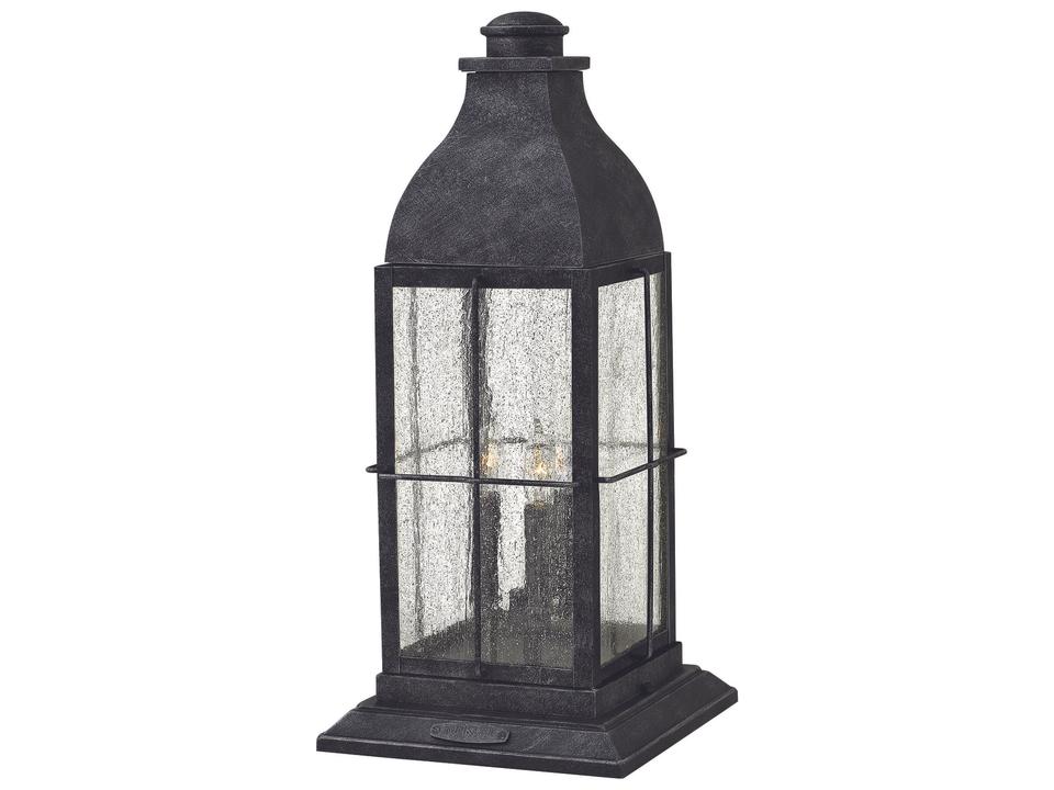 Bingham 3-Light Traditional Outdoor Post Light in Greystone