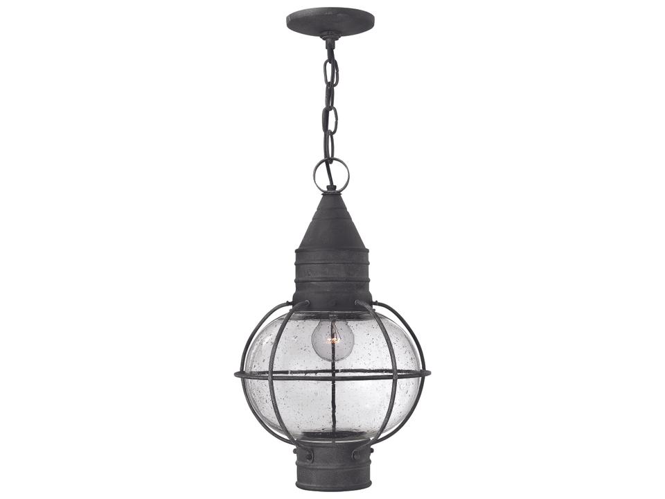 Cape Cod Medium Hanging Lantern Pendant Light in Aged Zinc