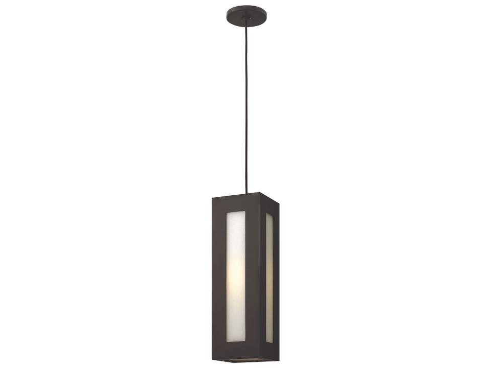 Dorian 1-Light Outdoor LED Pendant Light in Bronze Finish