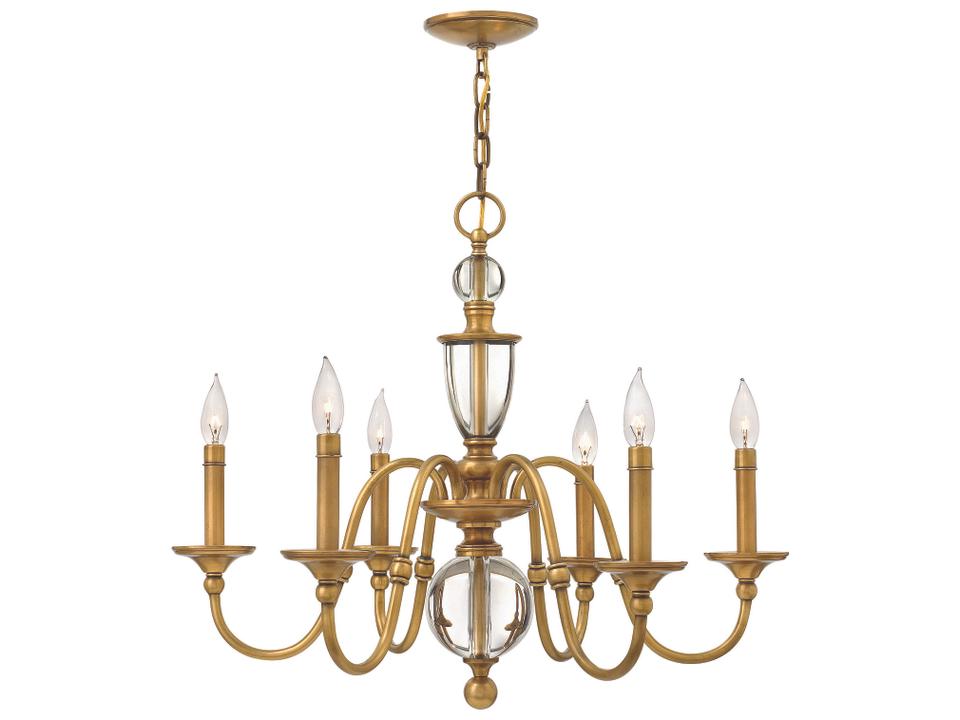 Eleanor 6-Light Chandelier in Heritage Brass