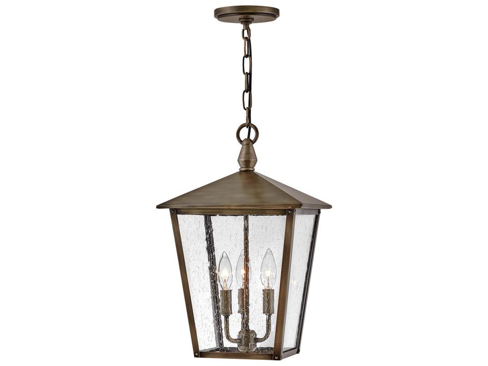 Huntersfield 3-Light Outdoor Hanging Lantern in Burnished Bronze