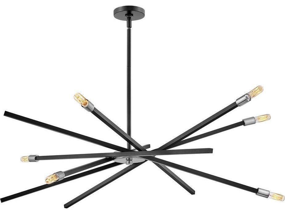 Archer 6-Light Chandelier in Satin Black and Brushed Nickel