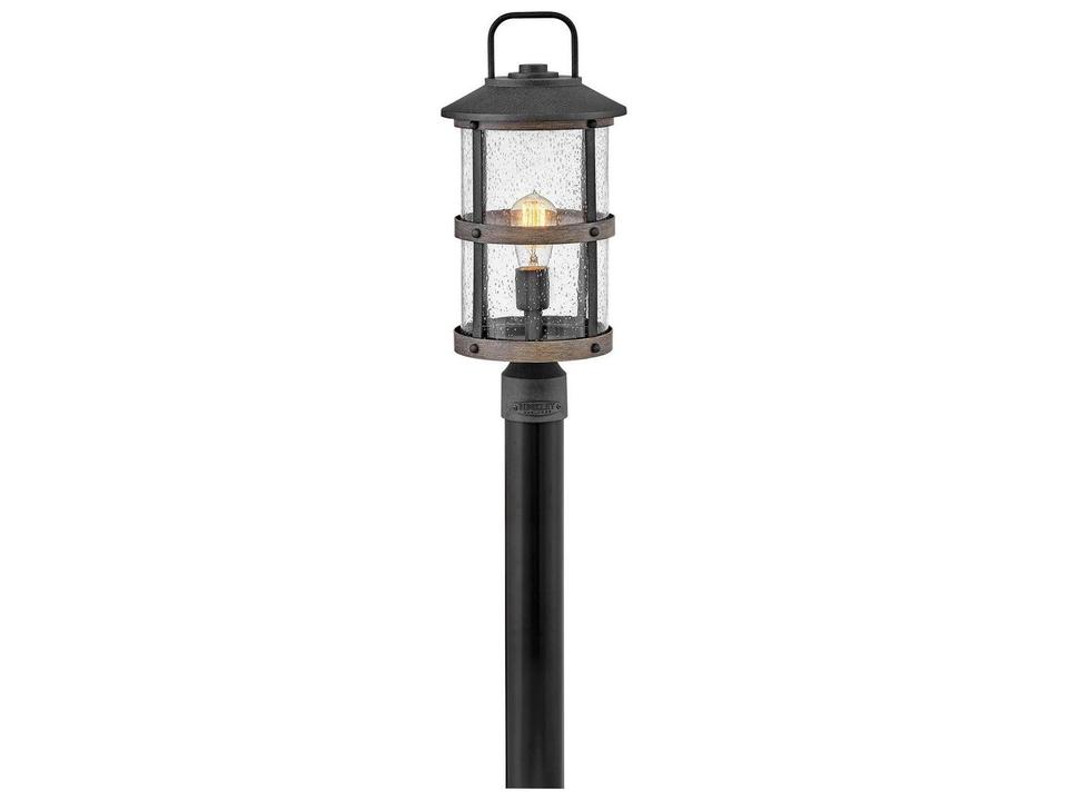 Lakehouse 1-Light Outdoor Post Light in Aged Zinc