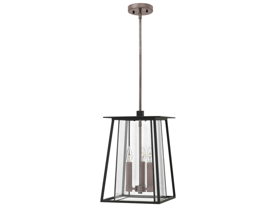 Walker 3-Light Outdoor Hanging Lantern in Black