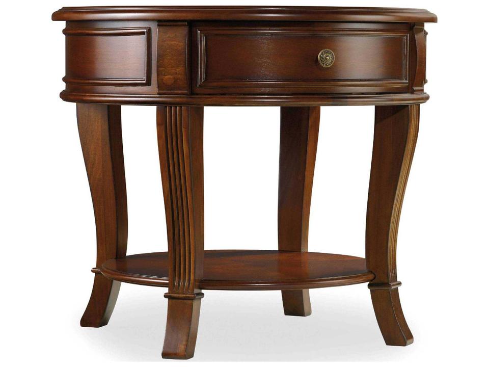 Brookhaven Round Lamp End Table in Distressed Cherry