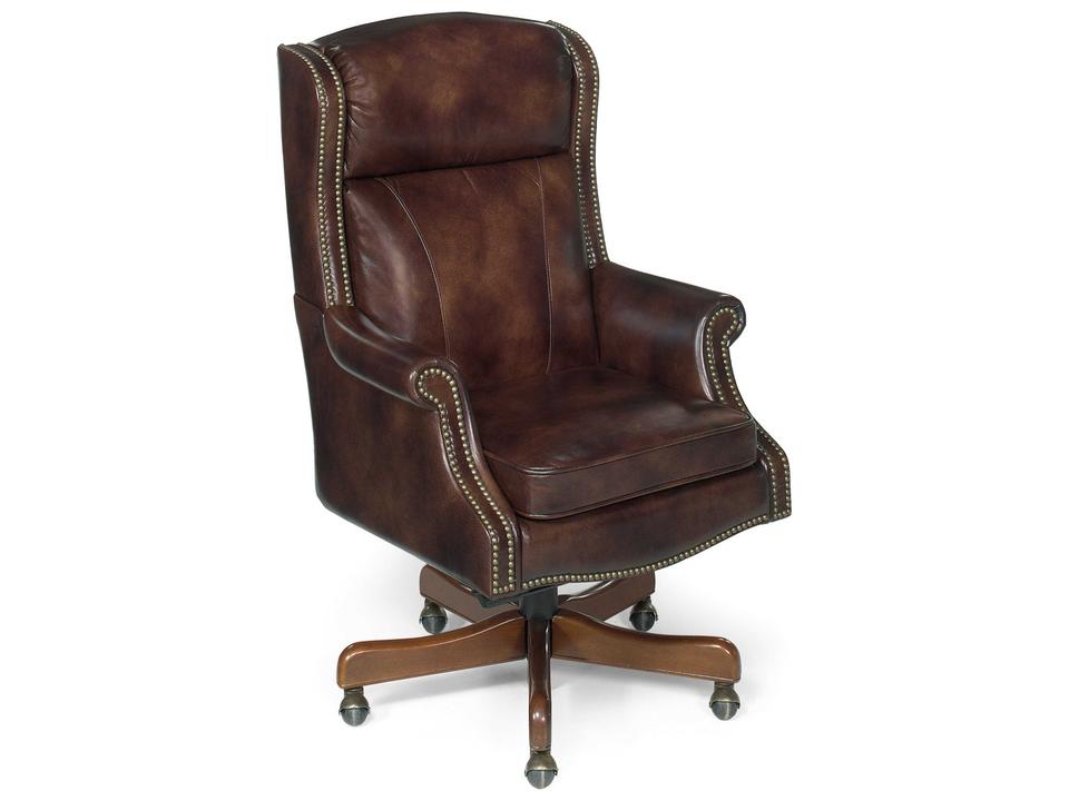Empire Byzantine Brown Leather Adjustable Swivel Tilt Executive Desk Chair