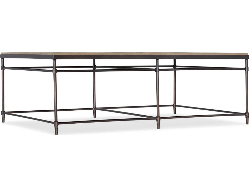 St. Armand Rectangle Coffee Table Acacia Wood and Metal