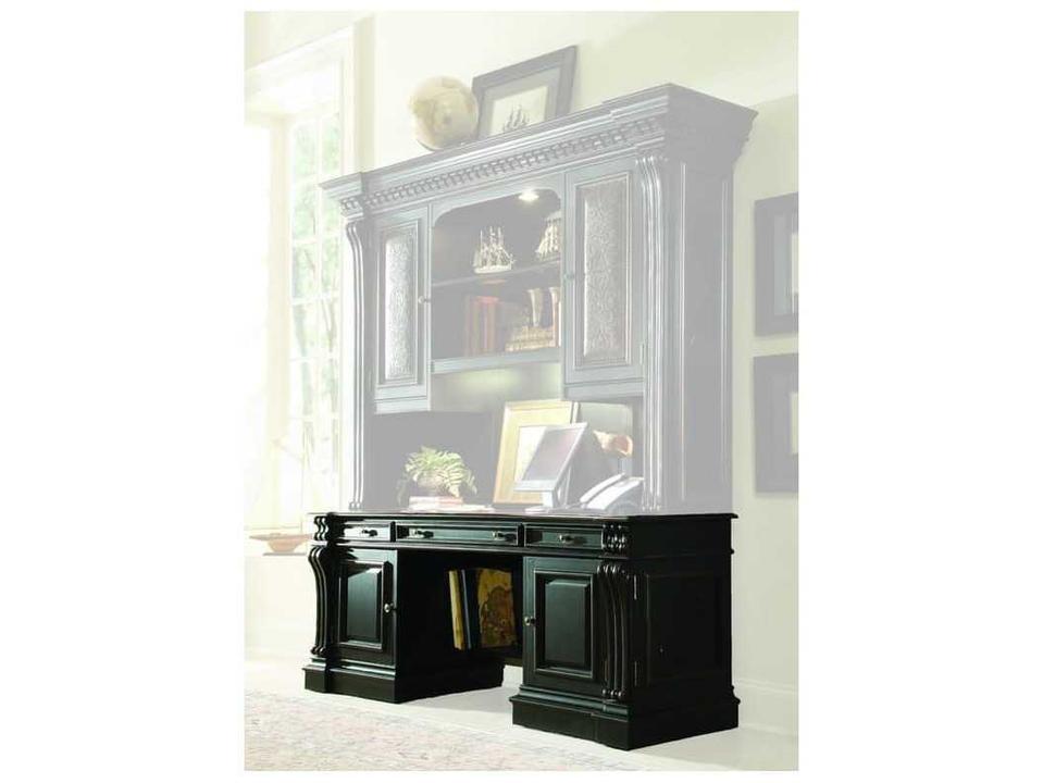Telluride Computer Credenza in Black Finish with Rub-Through