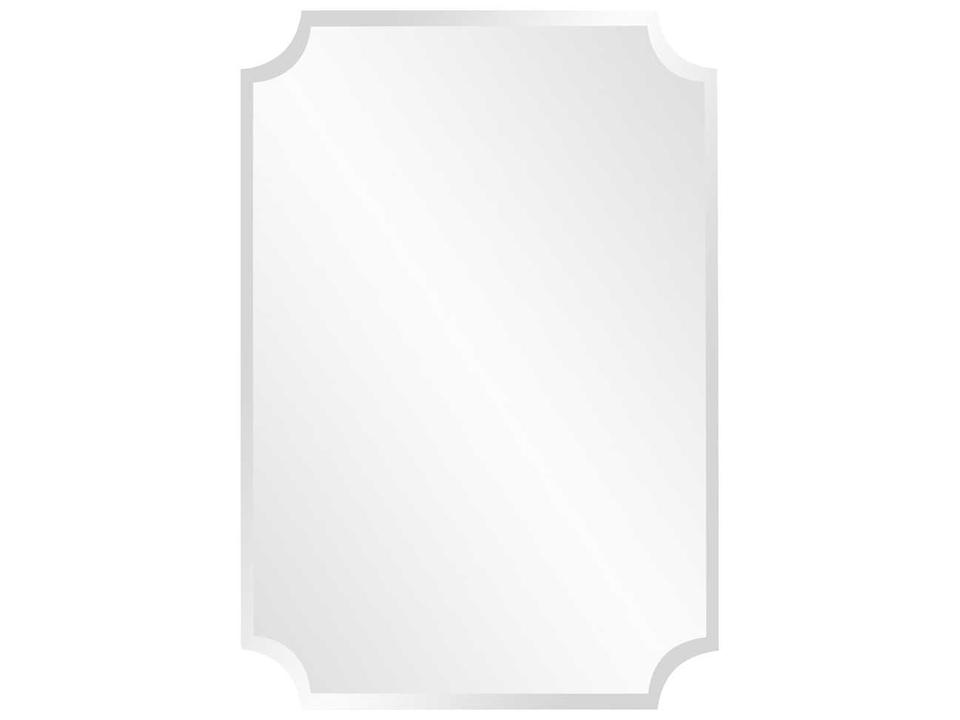 Scalloped Frameless Wall Mirror in Mirrored Finish