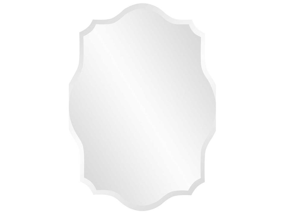 Frameless Scalloped Beveled Wall Mirror