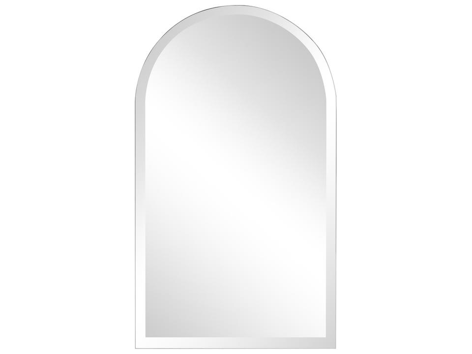 Frameless Arched Wall Mirror with Beveled Edge