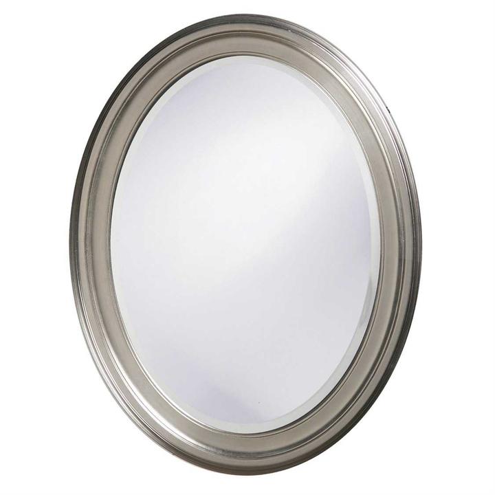 George Oval Wall Mirror in Brushed Nickel