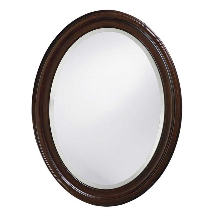 George Oval Wall Mirror in Chocolate Brown