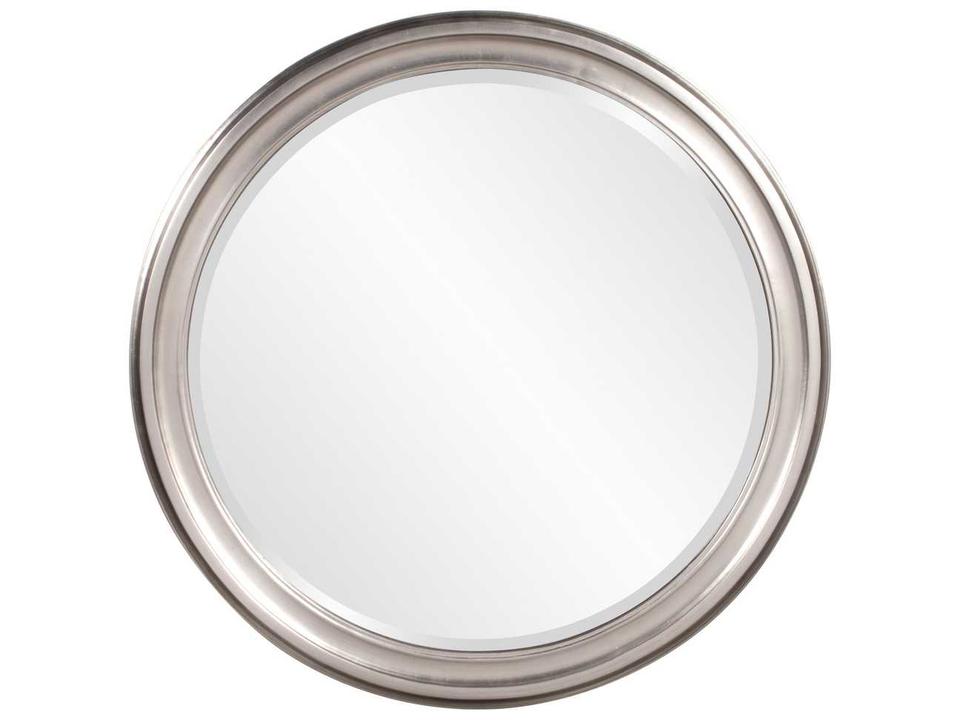 George Round Wall Mirror in Bright Silver Leaf