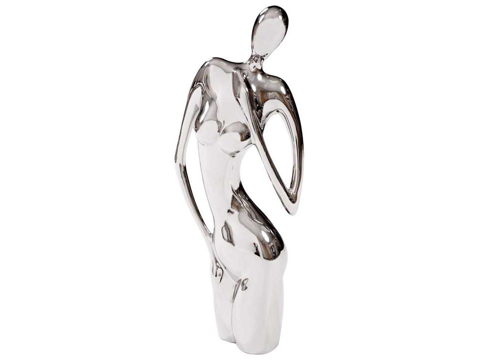 Strike a Pose Ceramic Sculpture in Electroplated Nickel Finish