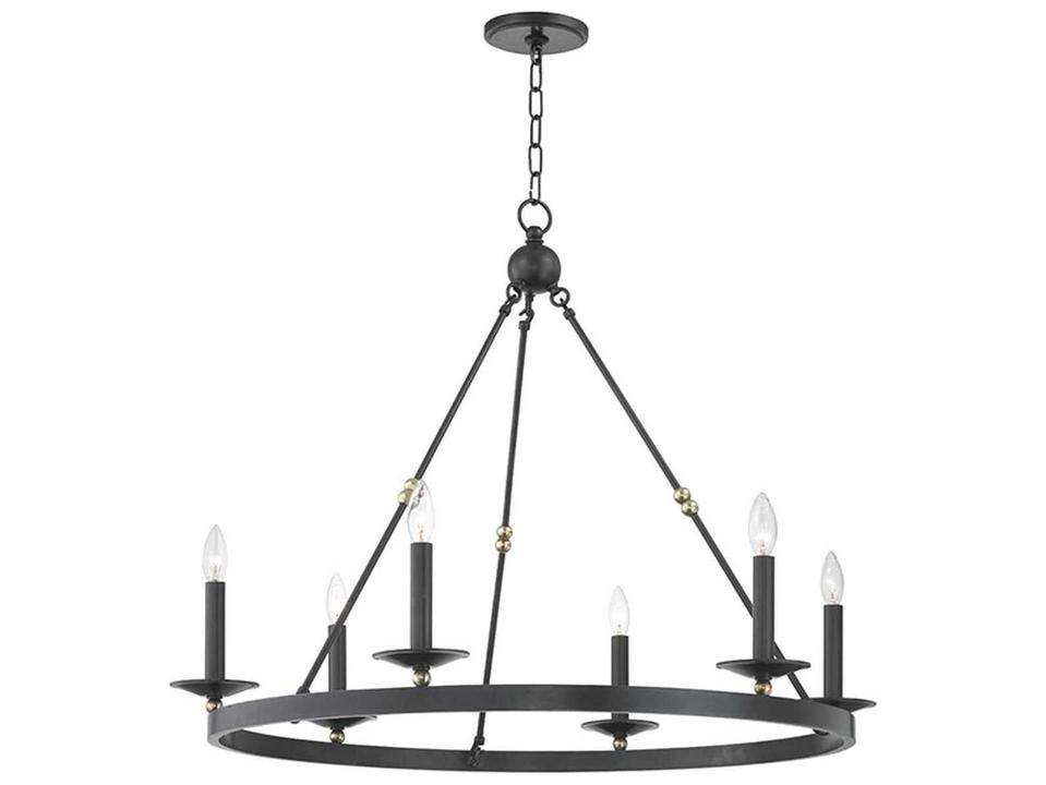 Allendale 6-Light Aged Old Bronze Candelabra Round Chandelier