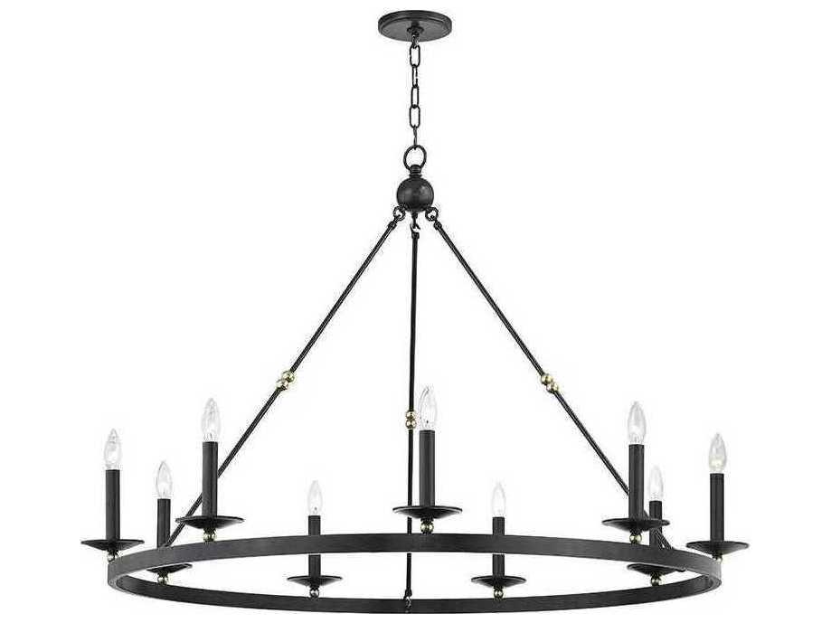 Allendale 9-Light Aged Old Bronze Candelabra Round Chandelier