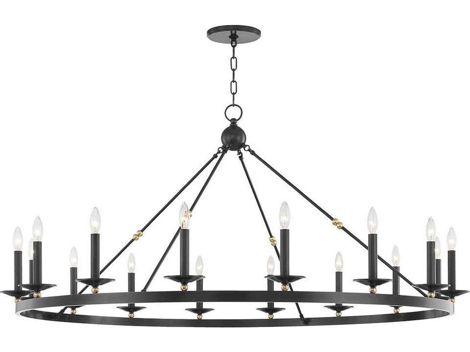 Allendale 16-Light6-Light Aged Old Bronze Candelabra Round Chandelier