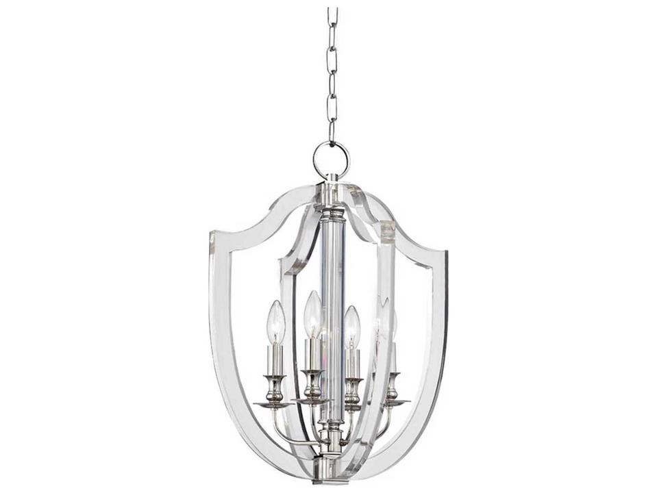 Arietta 4-Light Polished Nickel Clear Glass Candelabra Chandelier