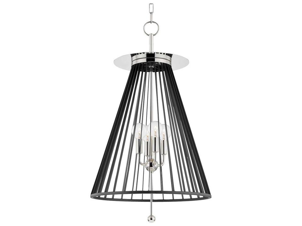 Cagney 4-Light Polished Nickel Black Candelabra Chandelier