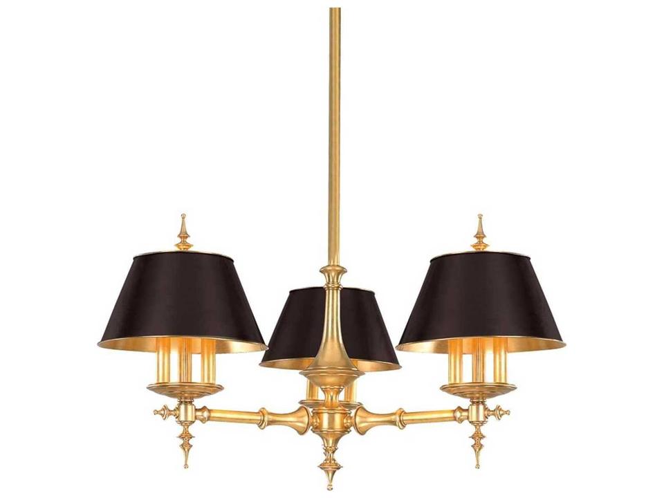 Cheshire 9-Light Aged Brass Black Candelabra Empire Chandelier