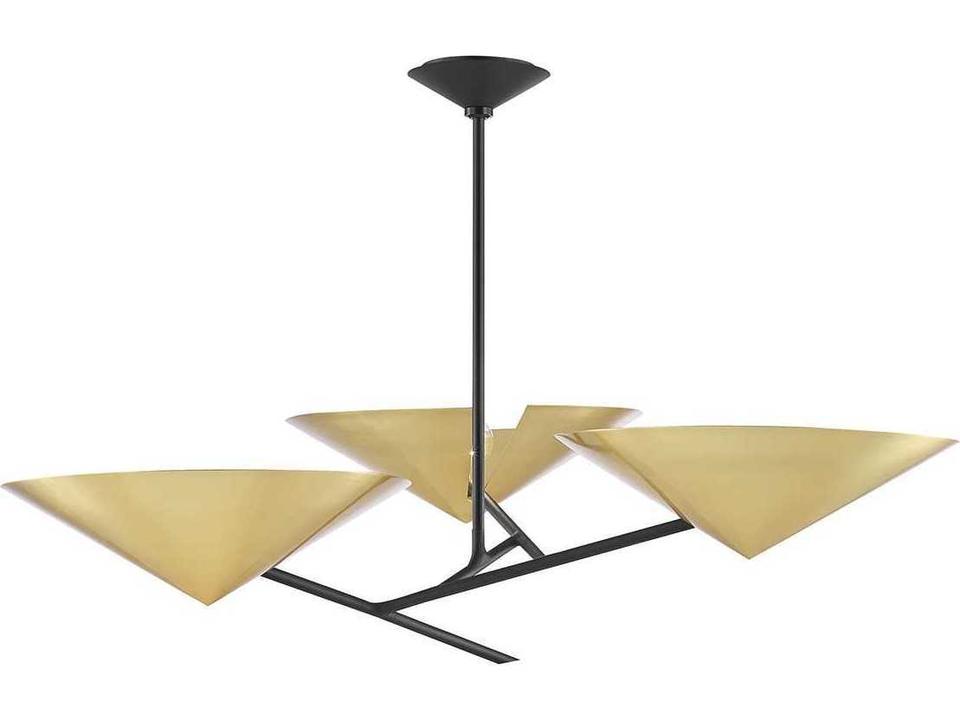 Equilibrium 3-Light Black Aged Brass Chandelier