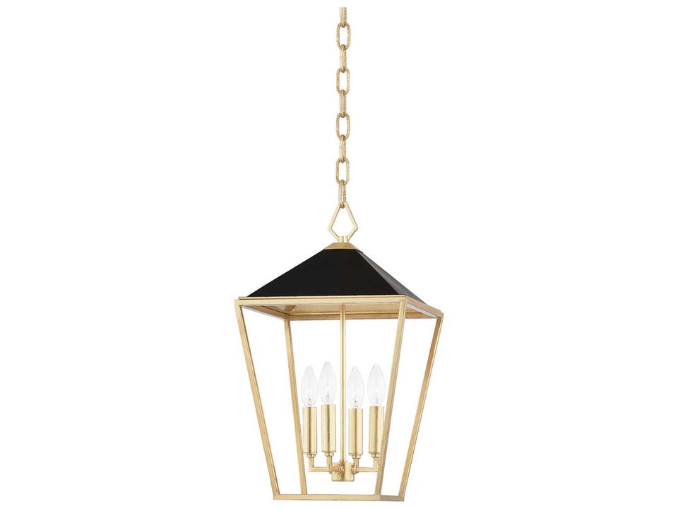Paxton 4-Light Gold Leaf Black LED Candelabra Chandelier