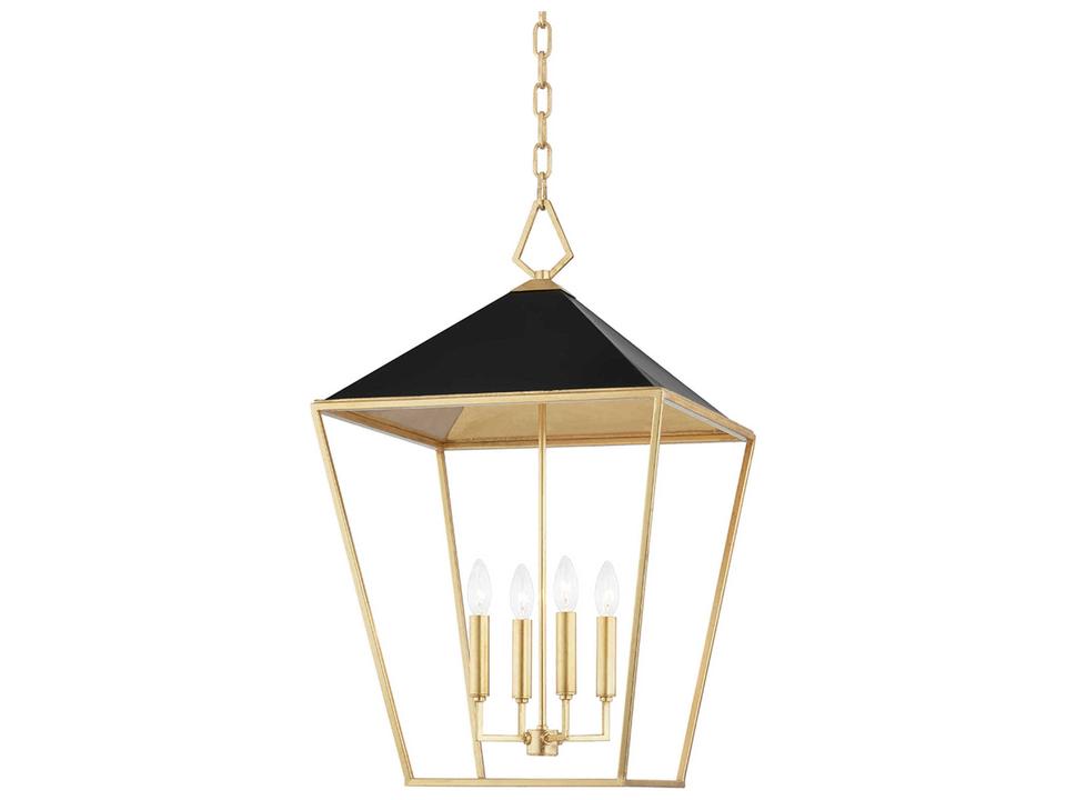 Paxton 4-Light Gold Leaf Black LED Candelabra Chandelier