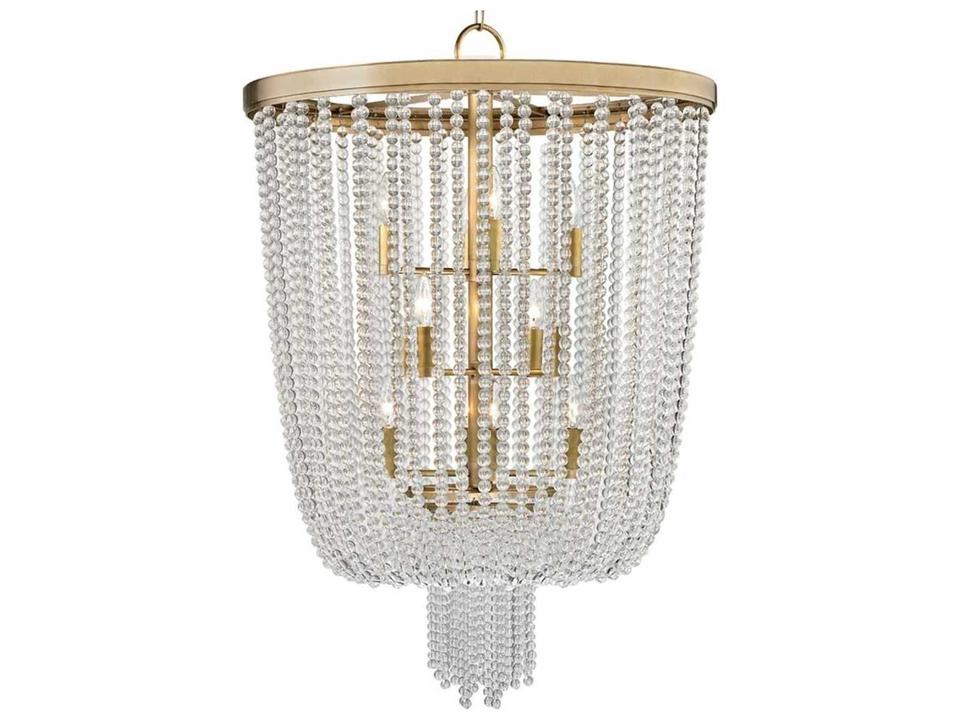 Royalton 12-Light Aged Brass Clear Crystal Candelabra Tiered Chandelier