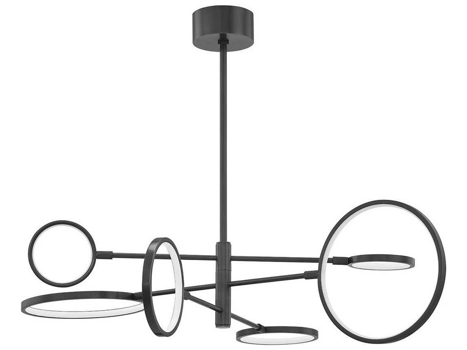 Saturn 6-Light Old Bronze Glass LED Round Chandelier