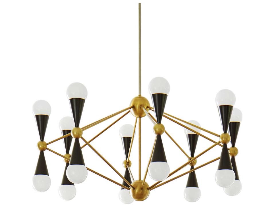 Caracas 16-Light Black Brass Globe Chandelier
