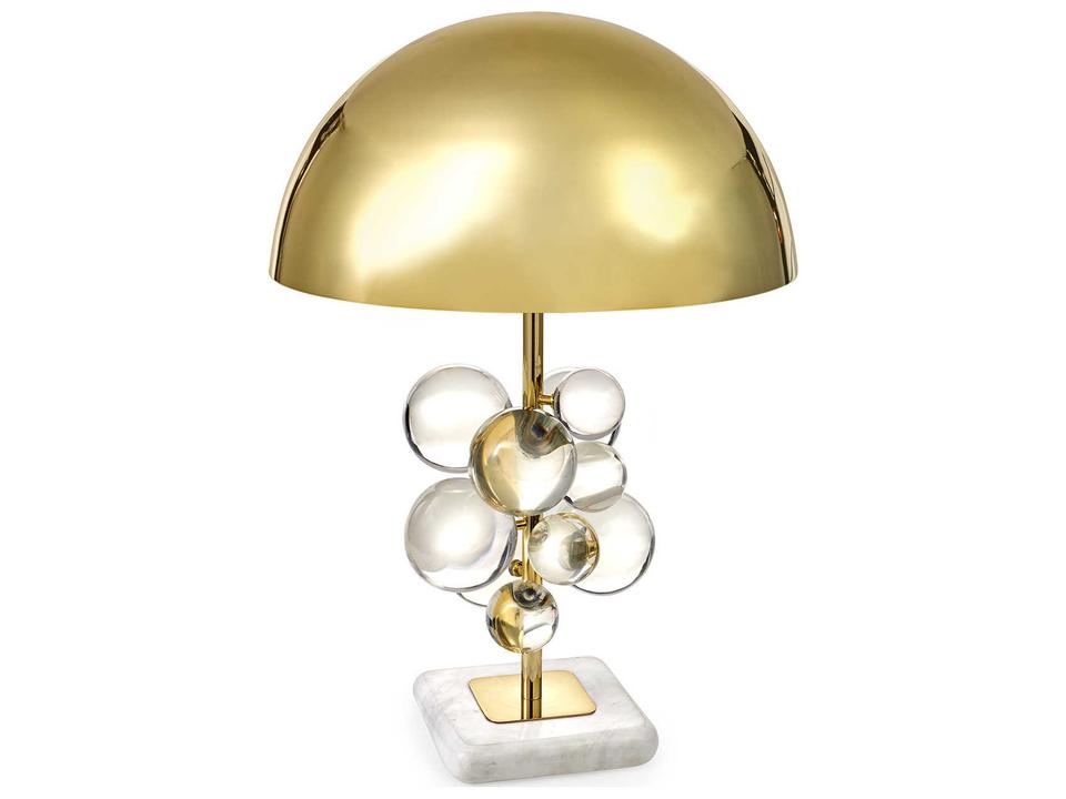 Globo Polished Brass Table Lamp with Clear Acrylic Spheres