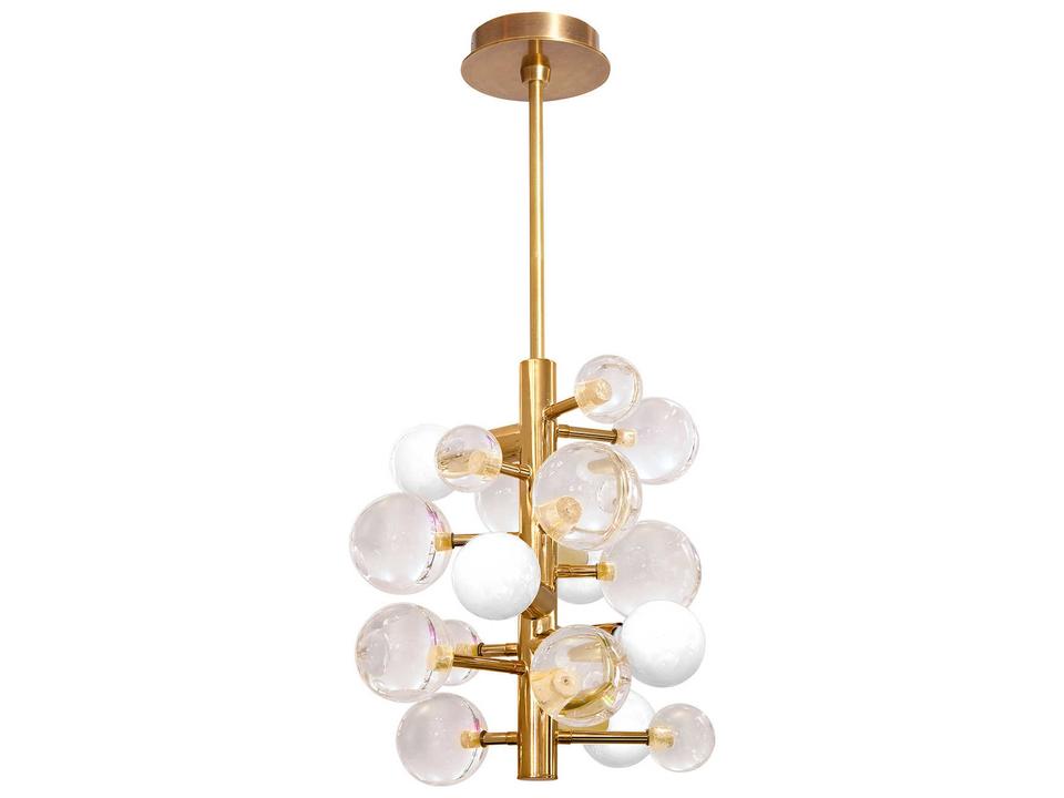 Globo 5-Light Globe Pendant Light in Antique Brass Gold