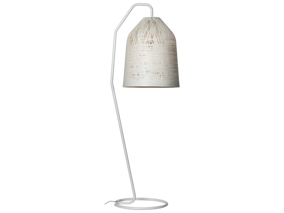 Black Out 1-Light Outdoor Floor Lamp with White Fiberglass Shade