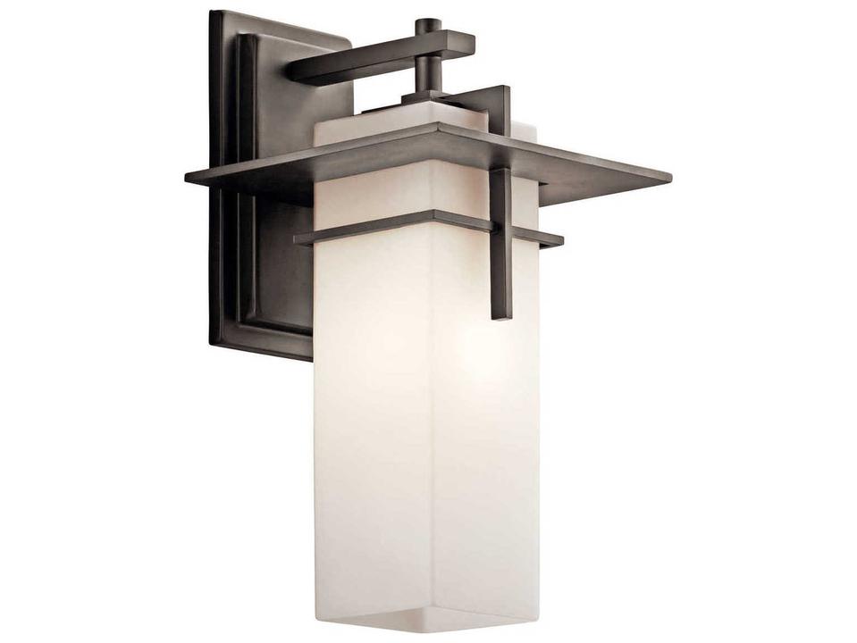 Caterham 1-Light Glass Outdoor Wall Light in Olde Bronze