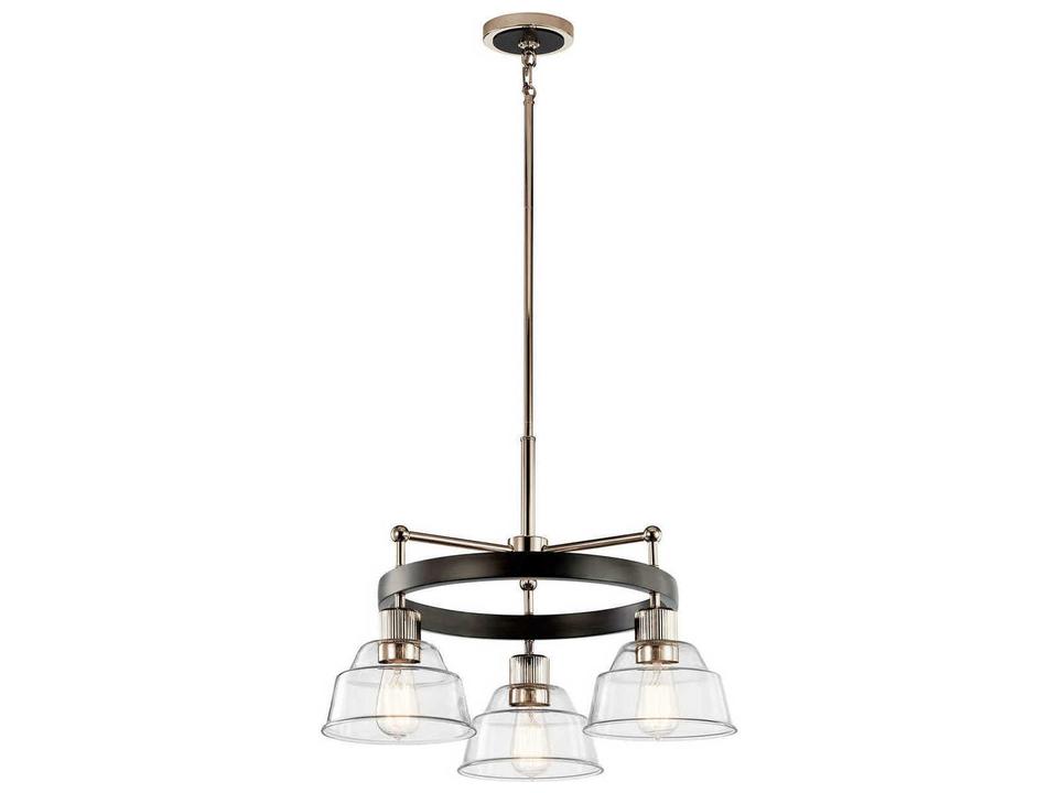 Eastmont 3-Light Polished Nickel Chandelier with Clear Glass