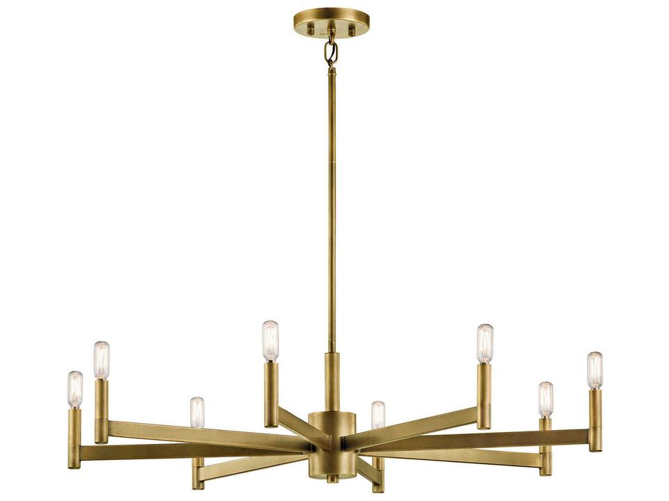 Erzo 8-Light Chandelier in Natural Brass