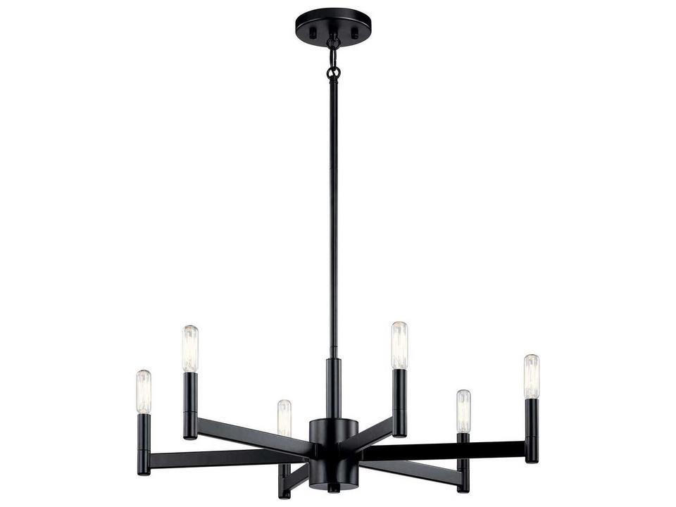 Erzo 6-Light Chandelier in Black