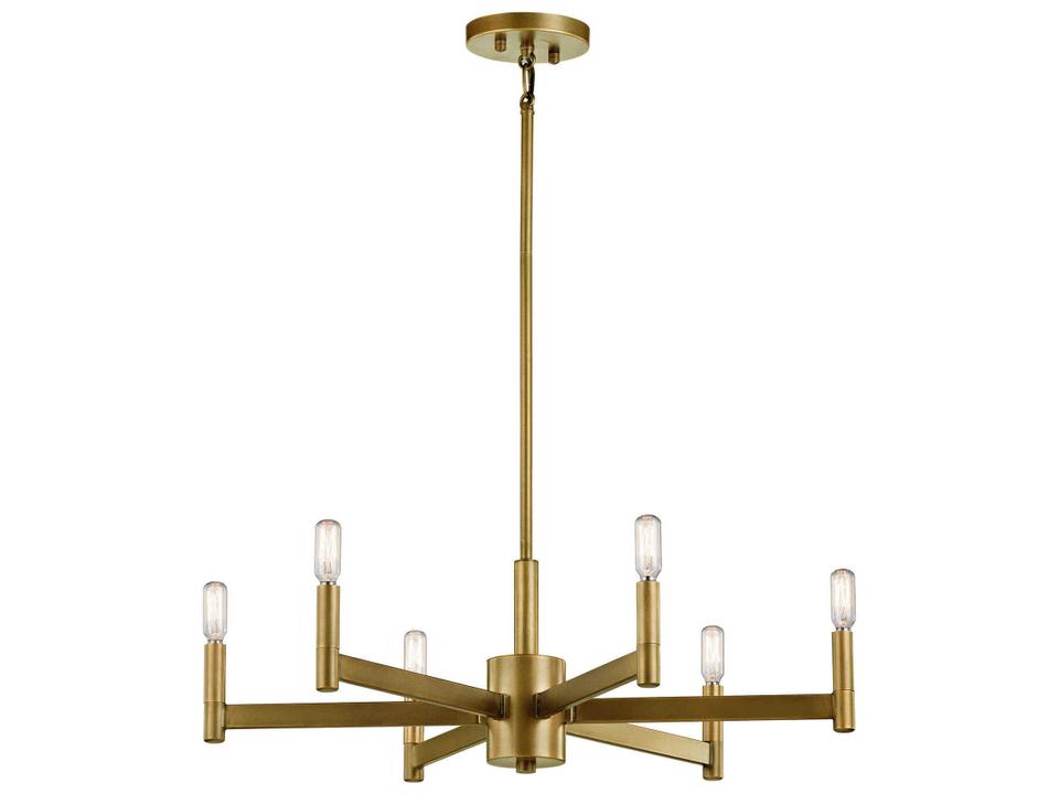 Erzo 6-Light Natural Brass Linear Chandelier