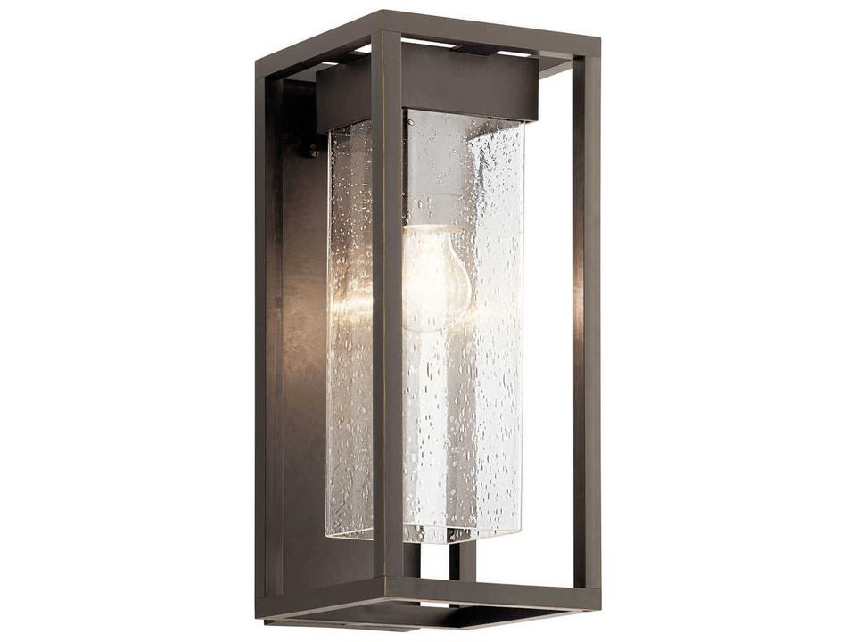 Mercer 1-Light Olde Bronze Outdoor Wall Light with Clear Seeded Glass
