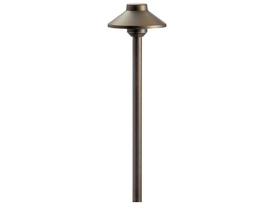 1-Light Stepped Dome Outdoor Path Light in Centennial Brass