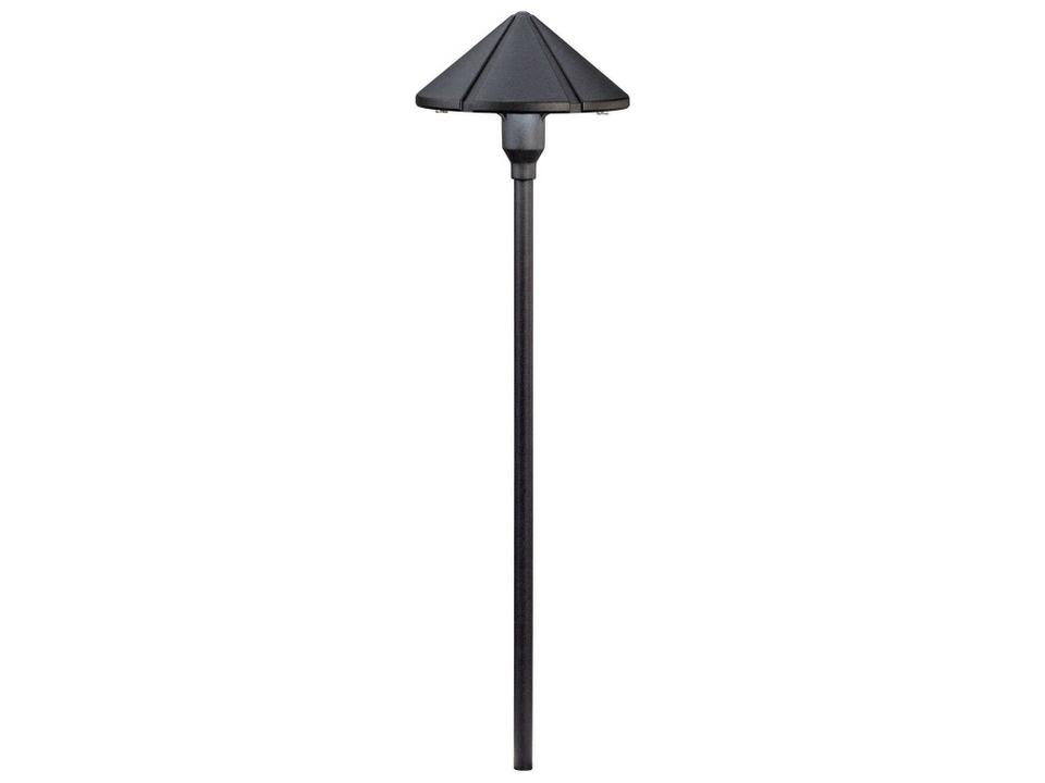Six Groove 1-Light Outdoor Path Light in Textured Black