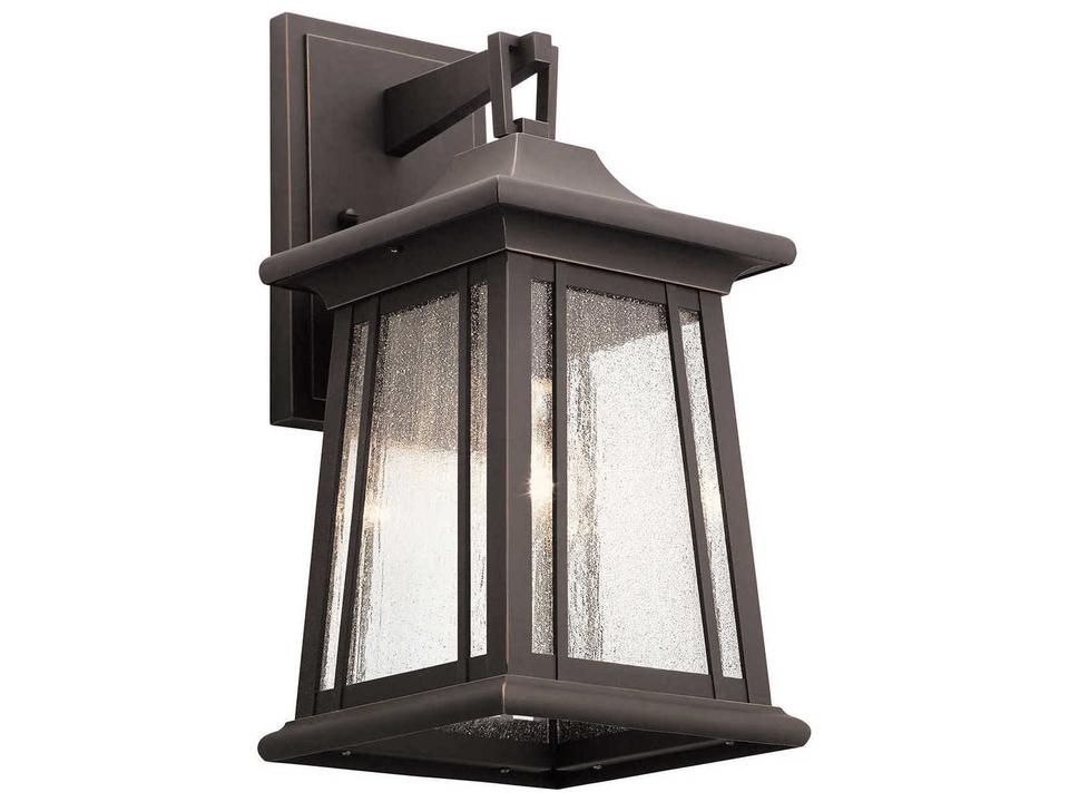 Taden 1-Light Outdoor Wall Lantern in Rubbed Bronze