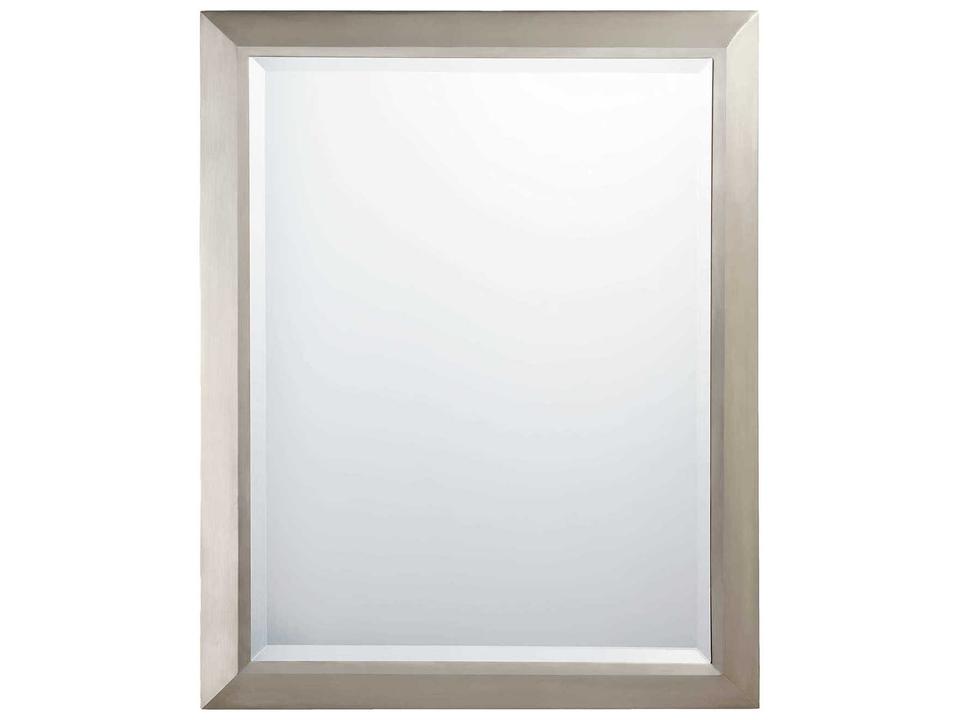 Classic Rectangular Wall Mirror in Brushed Nickel